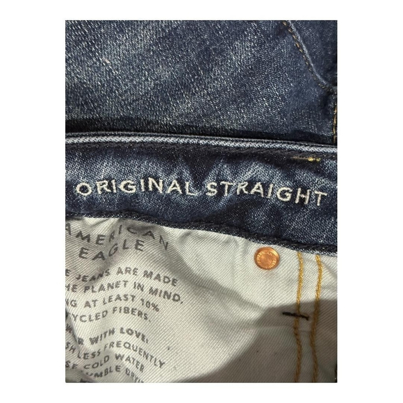 American Eagle Jeans Mens 30x32 Blue Original Straight Airflex+ Denim Casual - Picture 8 of 10